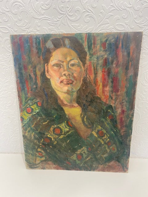 Oriental oil woman on board