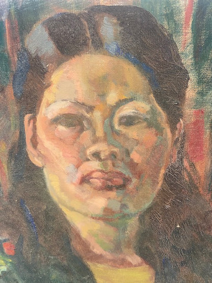 Oriental oil woman on board