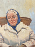Lady sitting in armchair   - oil on board " The Model "