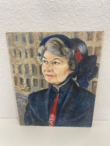 Salvation Army lady   - Oil on Board