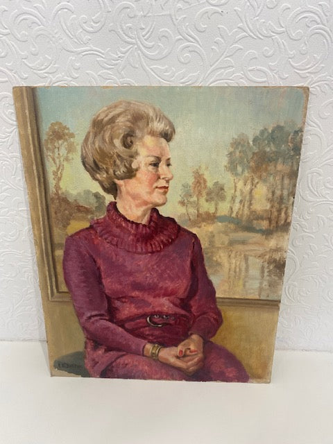 Oil painting: Woman on board