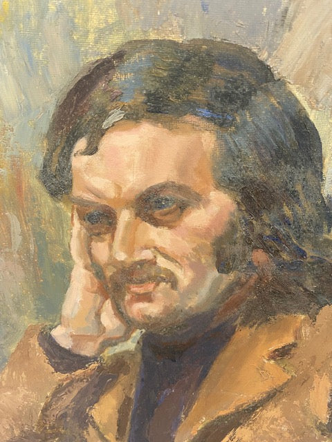 George Best look a like  Oil on board  60s / 70s