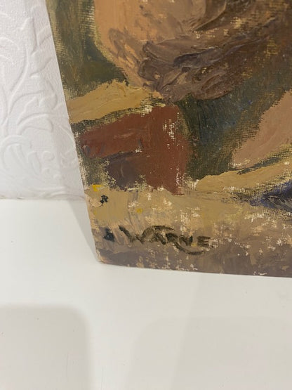 George Best look a like  Oil on board  60s / 70s