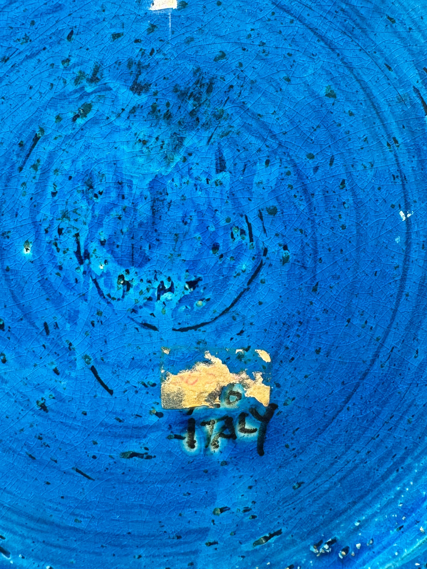 Bitossi Rimini Blue Ceramic Charger Plate by Aldo Londi | Italian Mid-Century Design