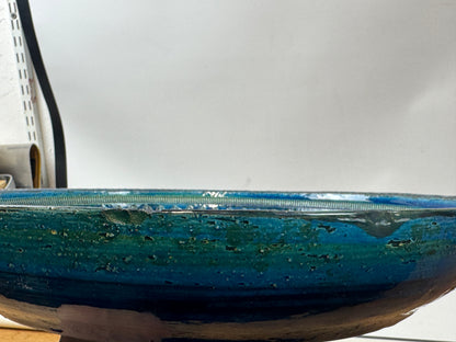 Bitossi Rimini Blue Ceramic Charger Plate by Aldo Londi | Italian Mid-Century Design