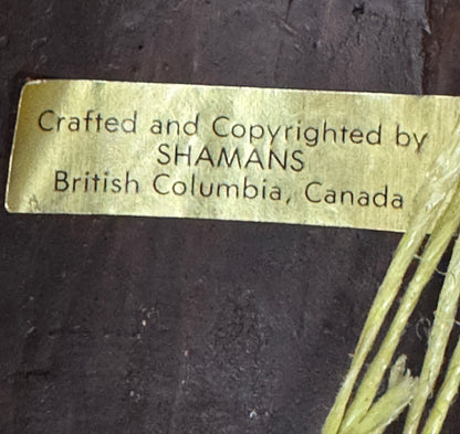 Canadian Shaman’s Tribal Mask – Handcrafted Ceramic – Terracotta, Brown & Aqua (15 x 24.5 cm)