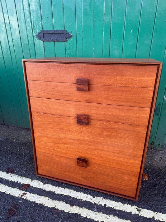 Vintage Danish Range Teak Chest of Drawers by Ib Kofod-Larsen for G Plan – 1960s Mid-Century Modern (HP)