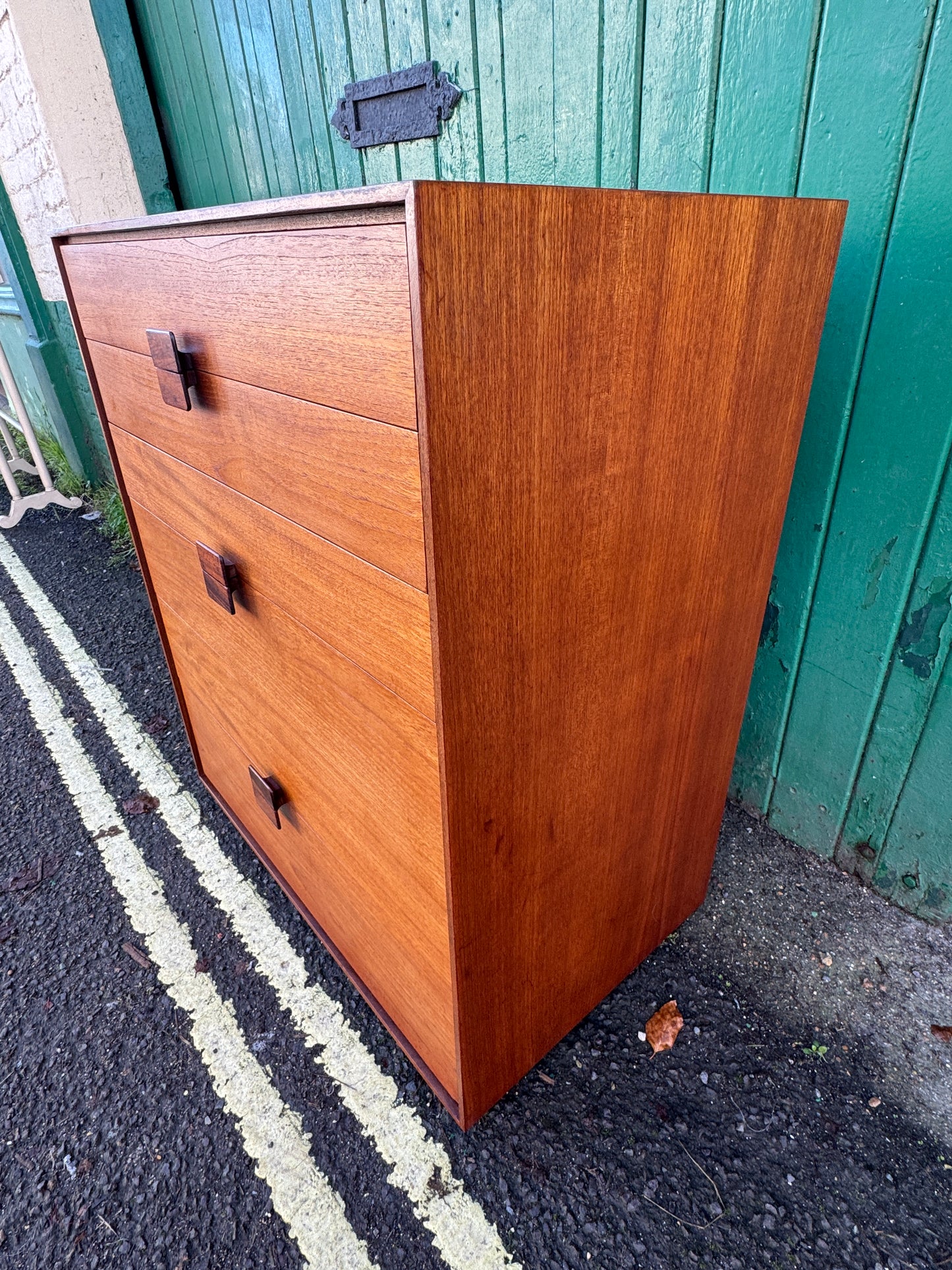 Vintage Danish Range Teak Chest of Drawers by Ib Kofod-Larsen for G Plan – 1960s Mid-Century Modern (HP)