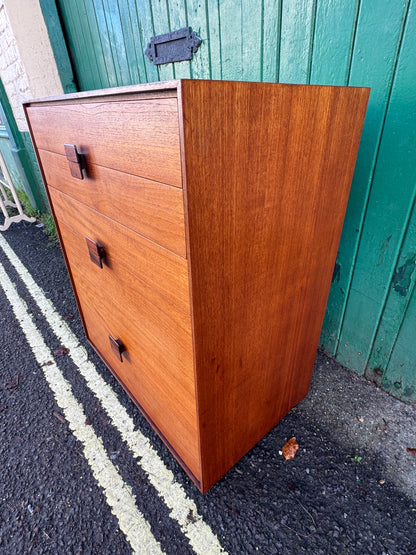 Vintage Danish Range Teak Chest of Drawers by Ib Kofod-Larsen for G Plan – 1960s Mid-Century Modern (HP)