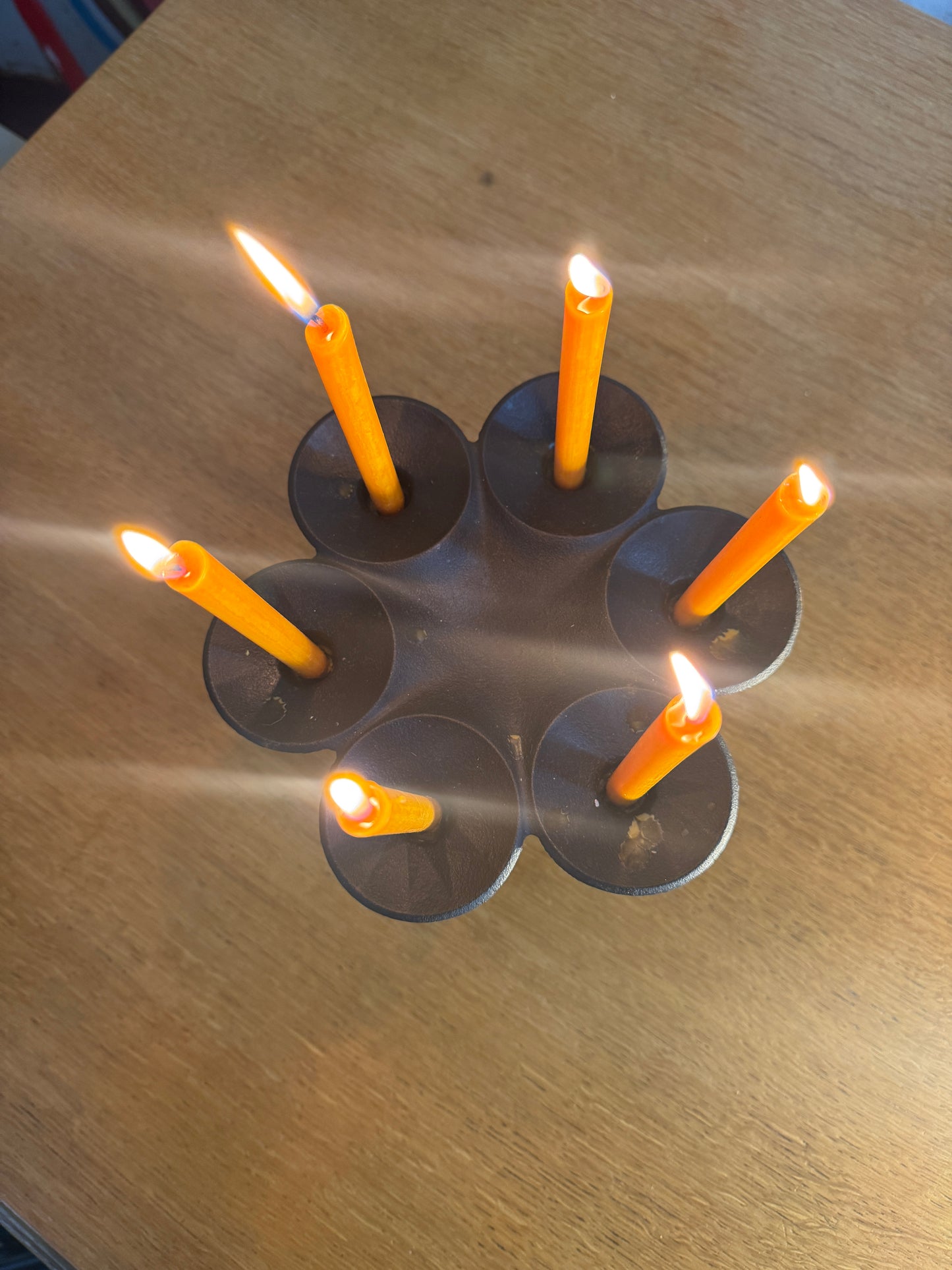 Christel & Christer Holmgren “Hornblower” Cast Iron Candle Holder – 1970s Danish Vintage Scandi Design