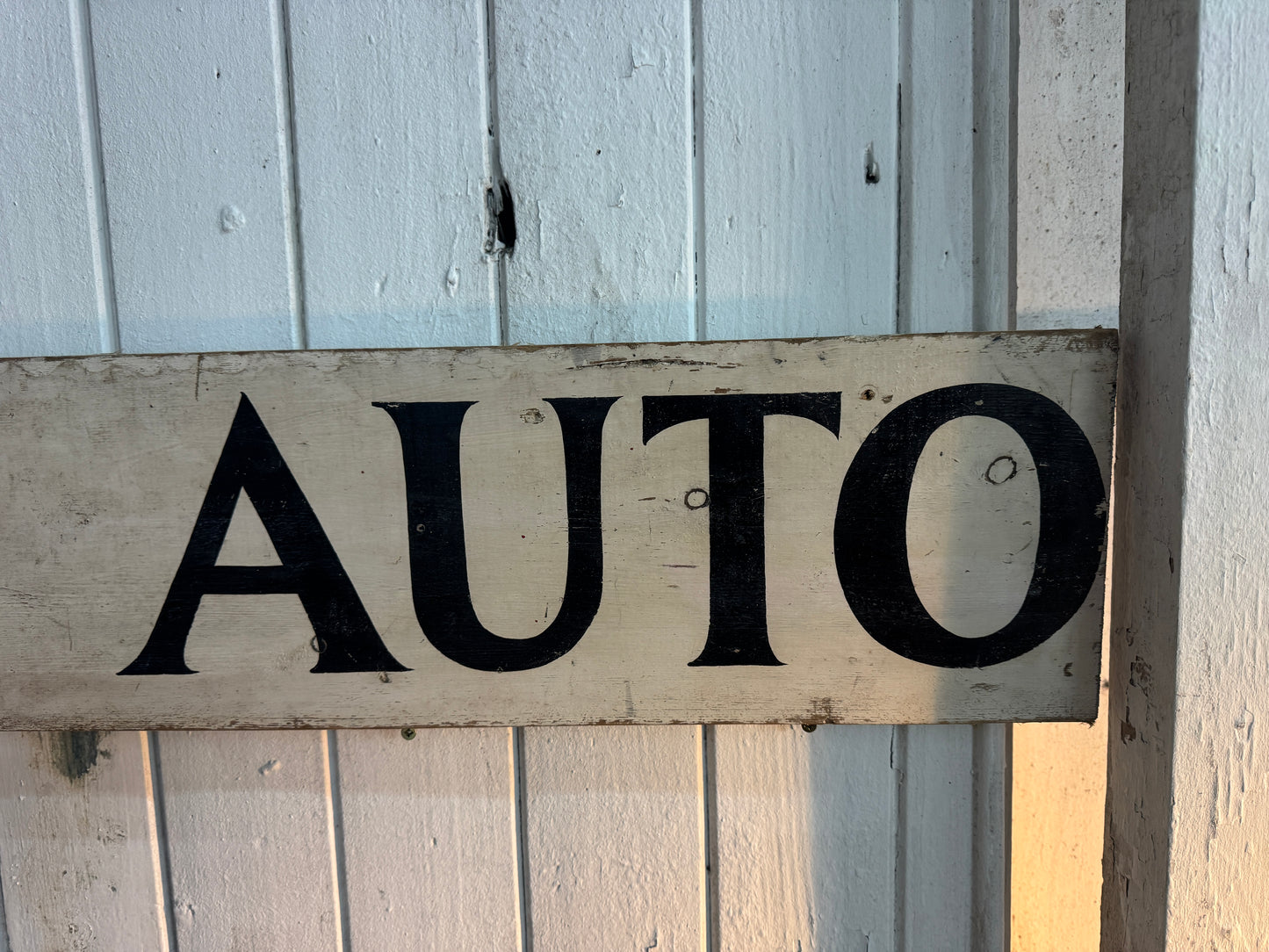 Vintage 1950s Champion Auto Stores Hand-Painted Wooden Sign – Automotive Advertising Memorabilia