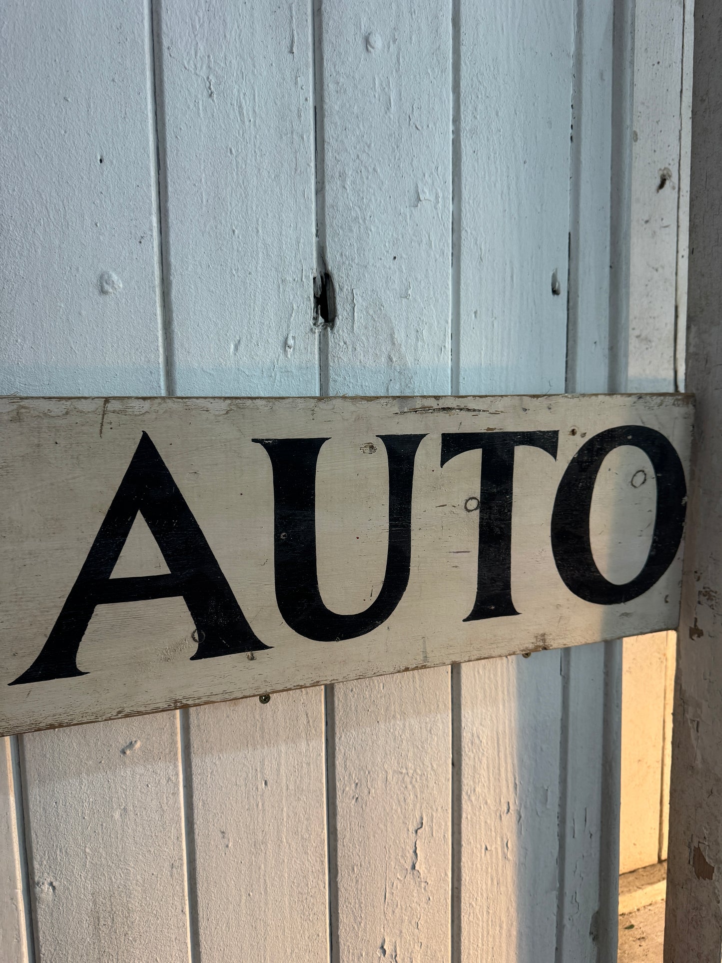 Vintage 1950s Champion Auto Stores Hand-Painted Wooden Sign – Automotive Advertising Memorabilia