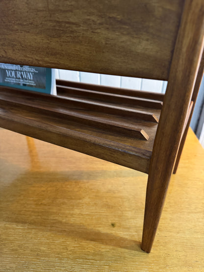 Mid-Century Danish Teak Magazine Rack – 1960s Scandinavian Modern Design
