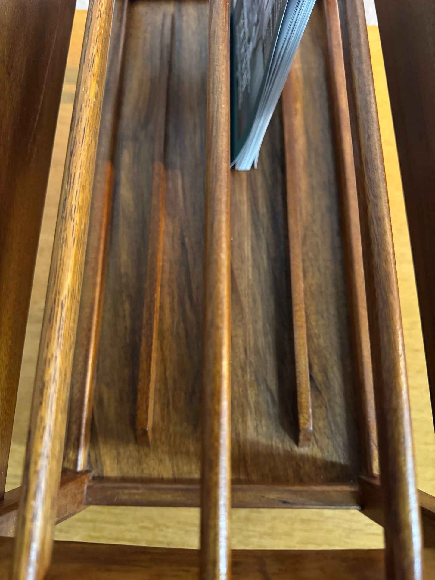 Mid-Century Danish Teak Magazine Rack – 1960s Scandinavian Modern Design