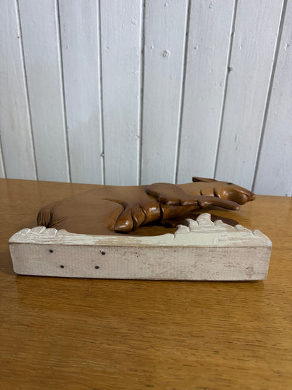 Vintage Flemish Wooden Rodent Models with Metal Eyes – 1960s Folk Art School Display Figures