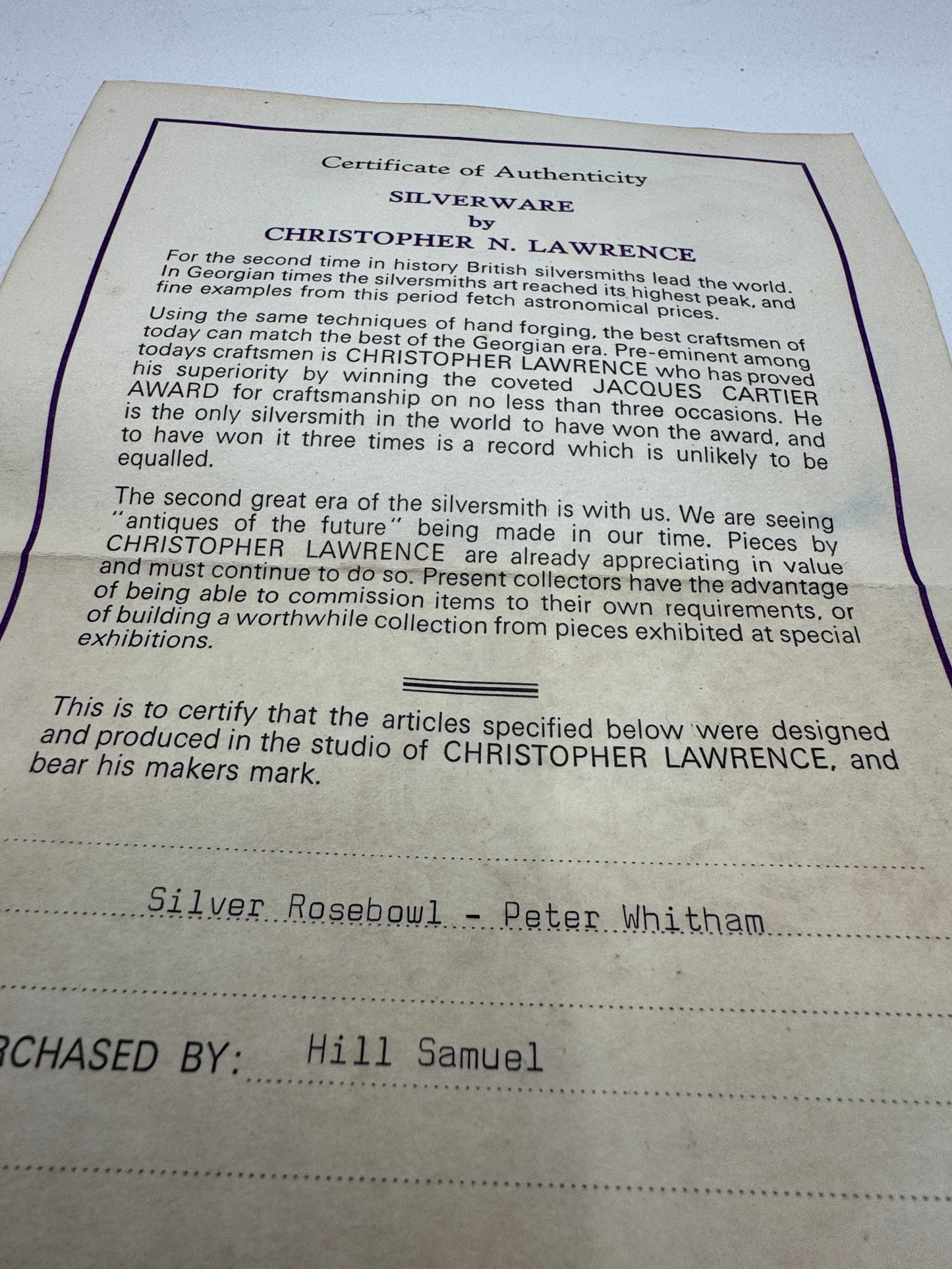 Brutalist Solid Silver Rose Bowl by Christopher Lawrence – London 1973, Hallmarked, Silver Gilt Centre