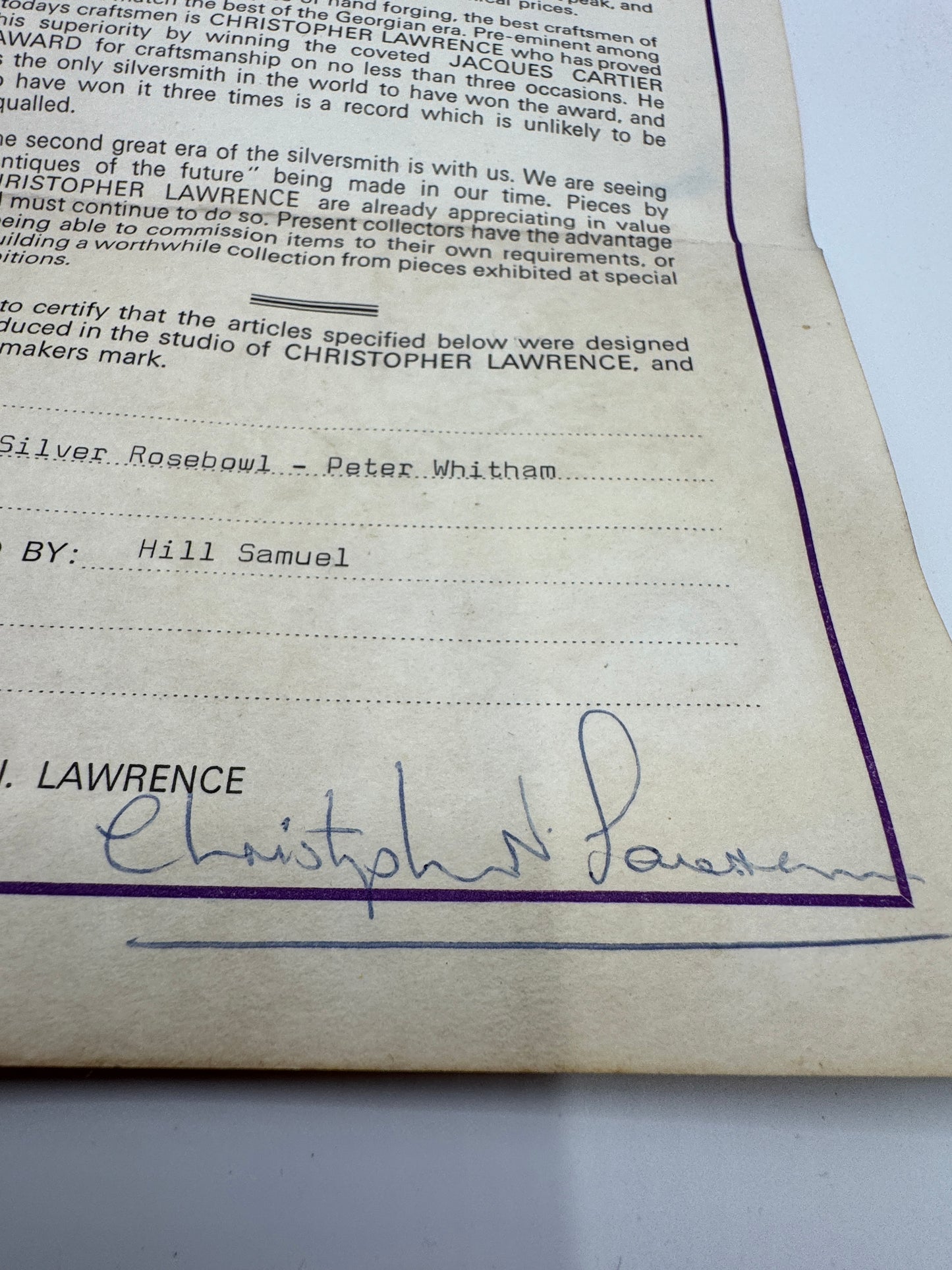 Brutalist Solid Silver Rose Bowl by Christopher Lawrence – London 1973, Hallmarked, Silver Gilt Centre