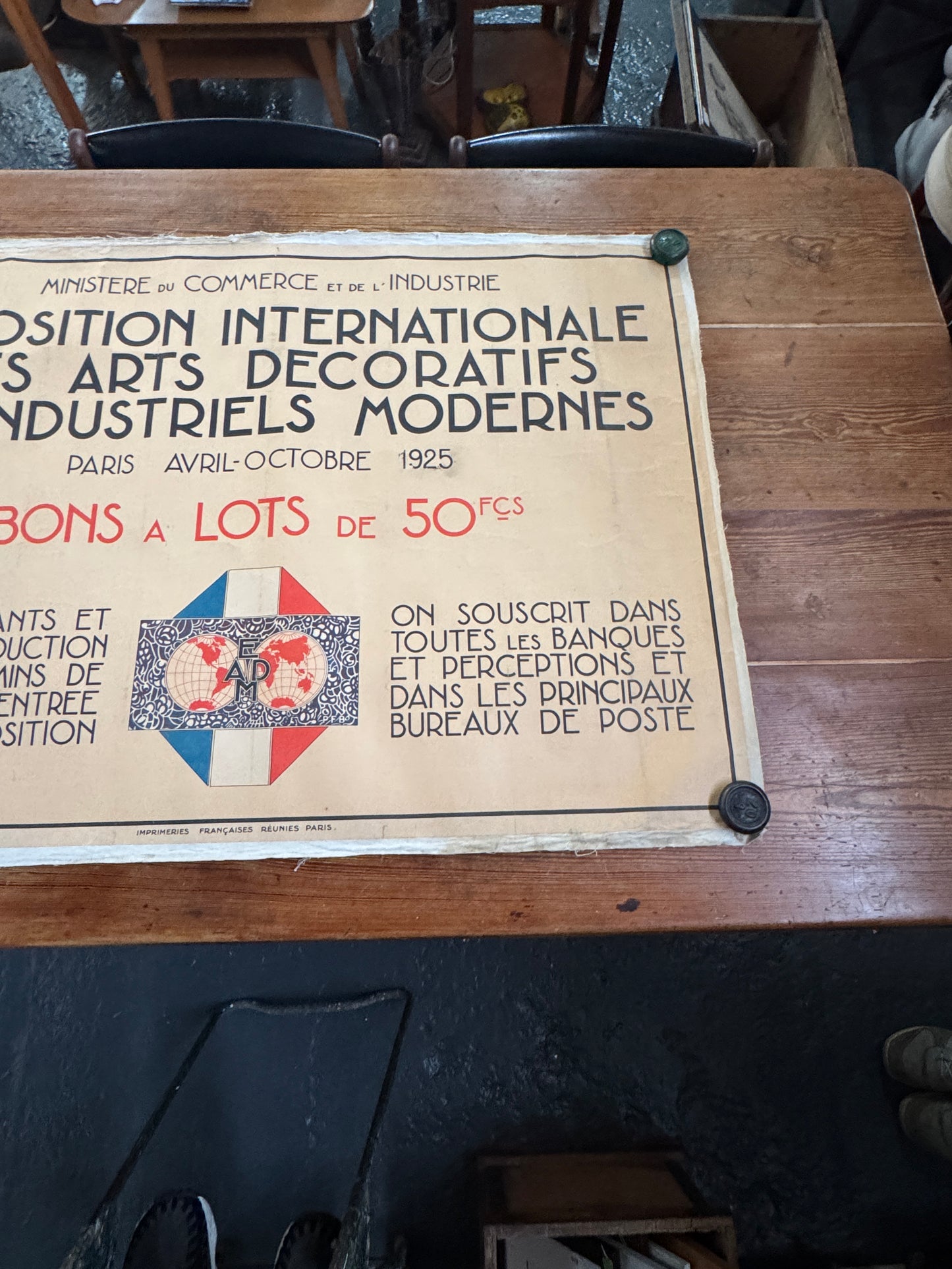 Original 1925 Art Deco Exhibition Poster – Exposition Internationale des Arts Décoratifs, Paris