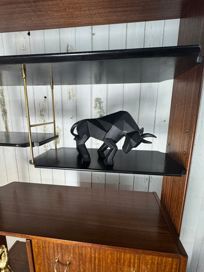 Vintage 1960s G-Plan Librenza Room Divider – Mid-Century Walnut Shelving Unit with Brass Handles