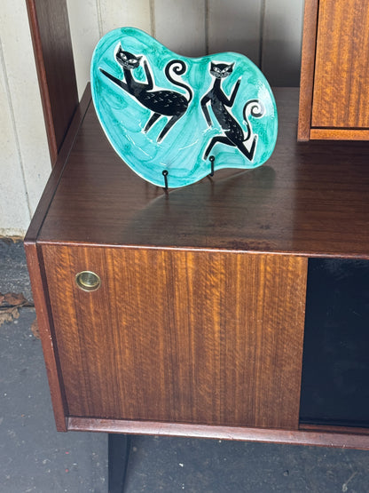 Vintage 1960s G-Plan Librenza Room Divider – Mid-Century Walnut Shelving Unit with Brass Handles