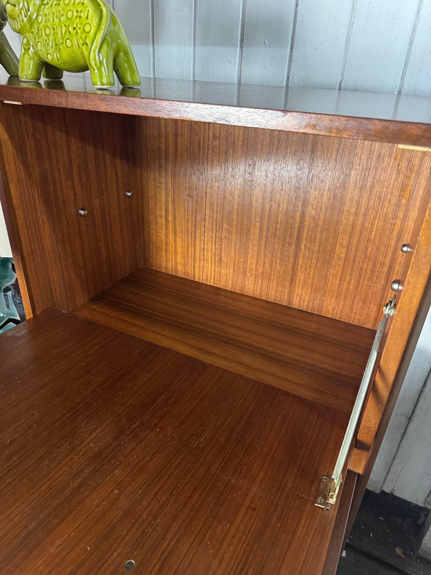 Vintage 1960s G-Plan Librenza Room Divider – Mid-Century Walnut Shelving Unit with Brass Handles