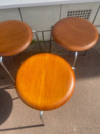 Vintage Arne Jacobsen Tripod Stool  Manufactured By Fritz Hansen , Denmark