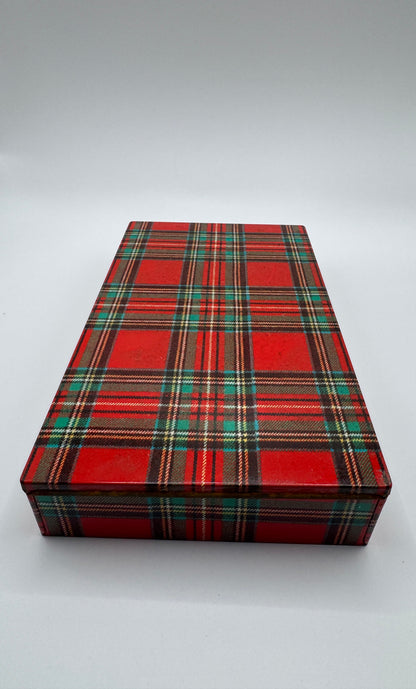 Royal Stewart Tartan Metal Storage Tin | New Old Stock | Scottish Tartan Gift Box