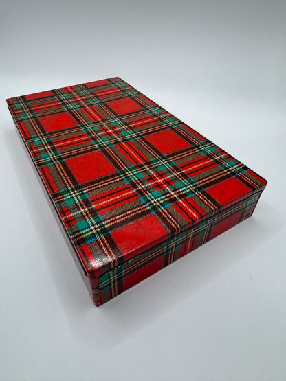 Royal Stewart Tartan Metal Storage Tin | New Old Stock | Scottish Tartan Gift Box