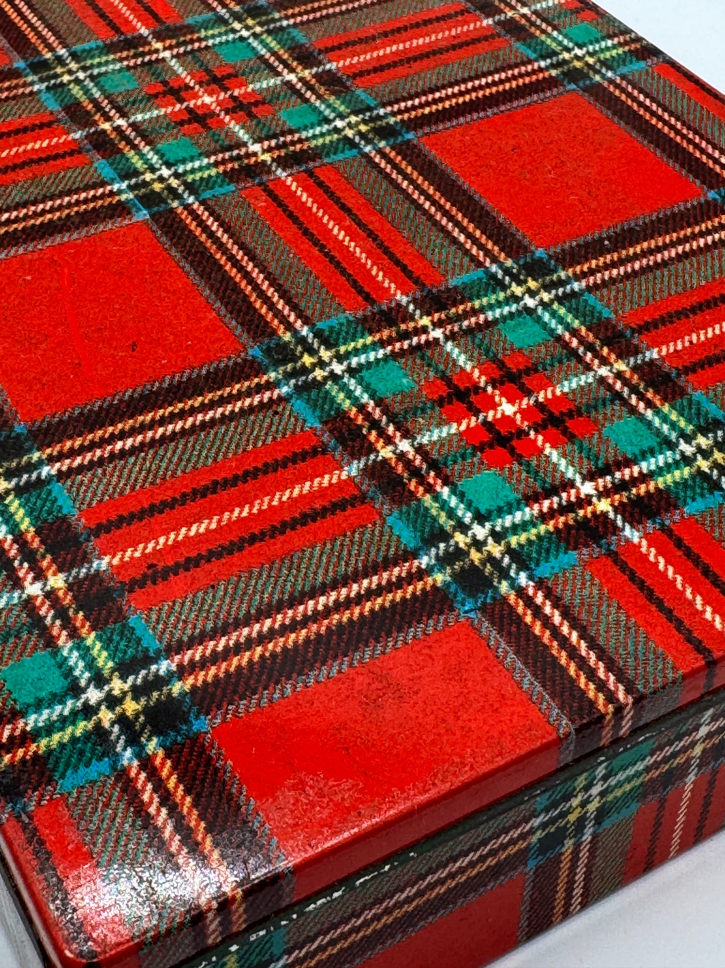 Royal Stewart Tartan Metal Storage Tin | New Old Stock | Scottish Tartan Gift Box