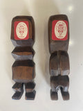 Pair of Hand Carved TIKI Wooden Figures