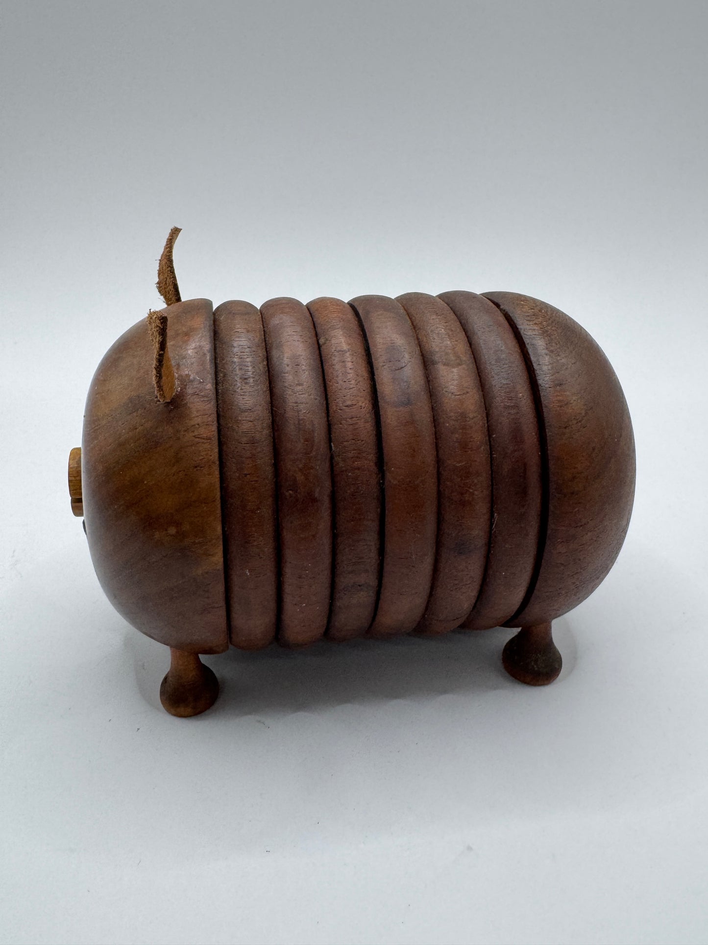 Rare Danish Teak Pig Coaster Set – Transforming Pig by Ernst Henriksen, Made in Denmark