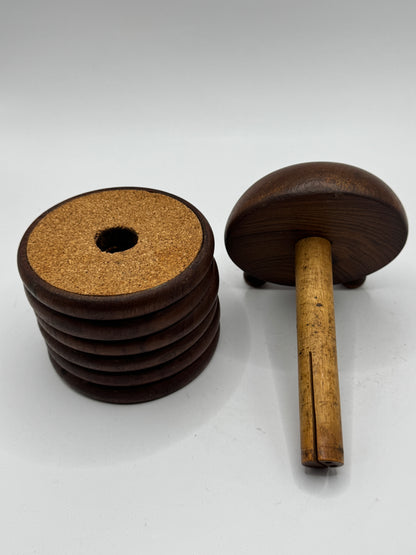 Rare Danish Teak Pig Coaster Set – Transforming Pig by Ernst Henriksen, Made in Denmark