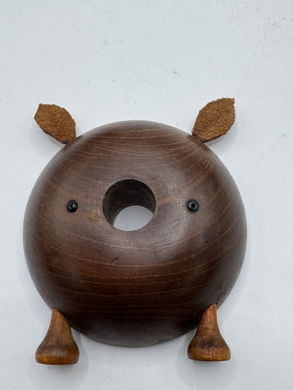 Rare Danish Teak Pig Coaster Set – Transforming Pig by Ernst Henriksen, Made in Denmark