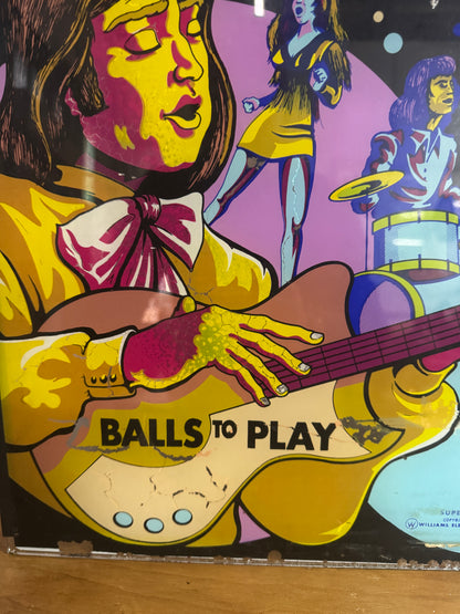 Vintage Super Star Backglass – Original Williams Electronics Pinball Art – 58 × 65 cm