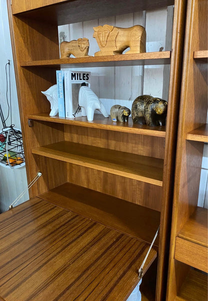 Pair of Vintage G-Plan Teak Display Cabinets – Mid Century Modern Modular Bookcase & Drinks Cabinet 1960s