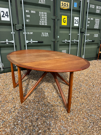 Kurt Ostervig 60s Teak Danish Table & HW Klein for Bramin Chairs