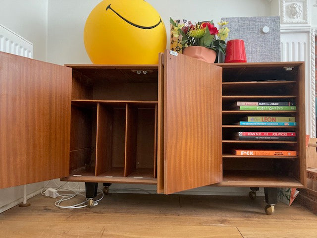 Mid Century Record Cabinet on castors - The odd ball !