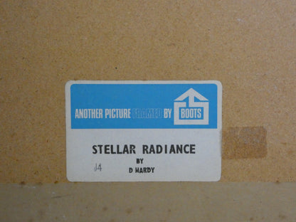 “Stellar Radiance  ( orange  planet ) by David Hardy – Iconic 1970s Sci-Fi Art Print | Vintage Space Art Poster (1969)”