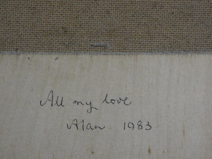 “Vintage Tabby Cat Print by Sheila Flinn – Naive Art ‘Tabby Family’ Style Wall Art (64.5 × 38.8 cm)”