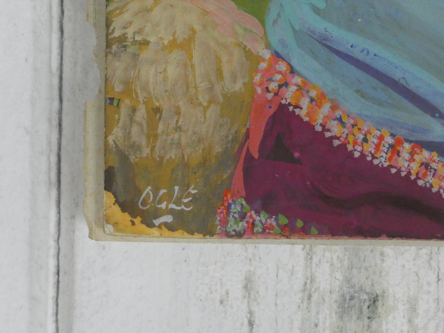 Zulu Bride – Vibrant 1950s Oil Painting on Board by Olge