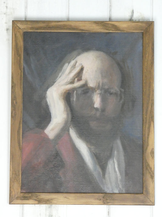 “Man in Deep Thought” – Oil on Board, Framed By George Weissbärt