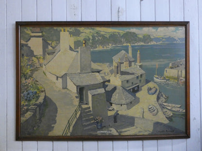 Original 1950s Railway Board Poster Gyrth Russell Penrith Cornwall Antique Sign