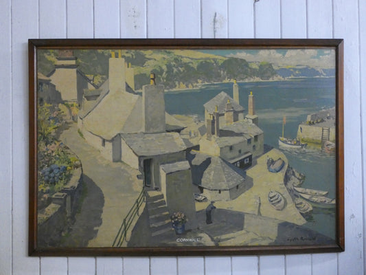 Original 1950s Railway Board Poster Gyrth Russell Penrith Cornwall Antique Sign
