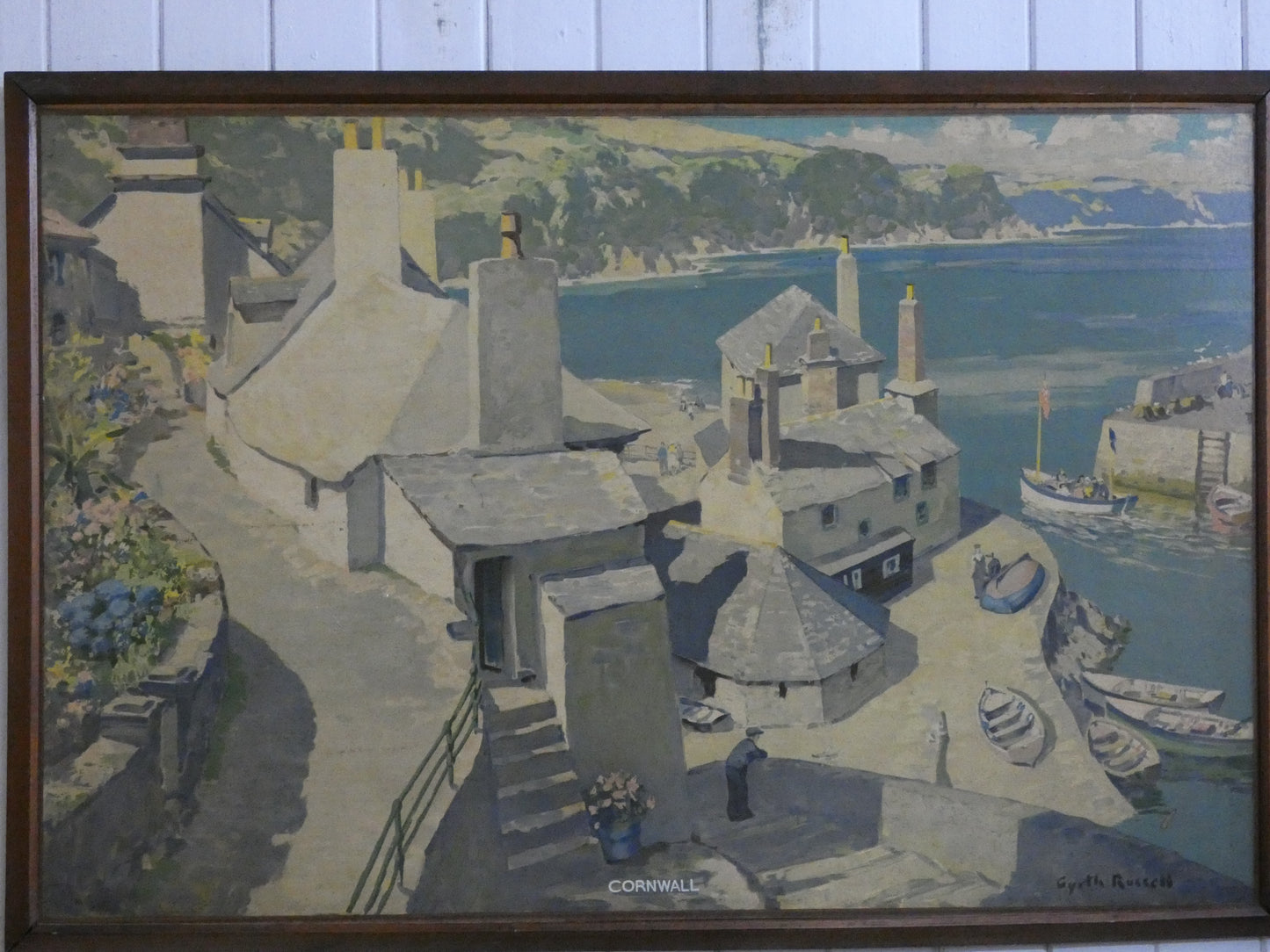 Original 1950s Railway Board Poster Gyrth Russell Penrith Cornwall Antique Sign