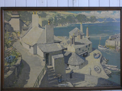 Original 1950s Railway Board Poster Gyrth Russell Penrith Cornwall Antique Sign