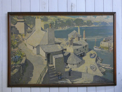 Original 1950s Railway Board Poster Gyrth Russell Penrith Cornwall Antique Sign