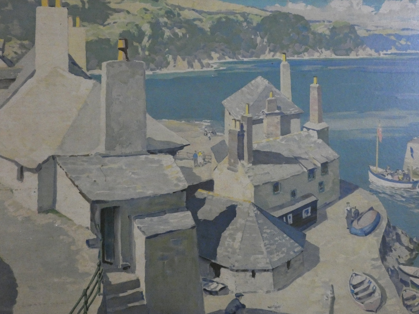 Original 1950s Railway Board Poster Gyrth Russell Penrith Cornwall Antique Sign