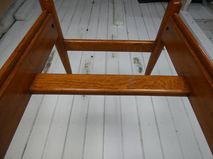 Mid-Century Teak Coffee Table / Bench with Jacqueline Groag Cityscape Design – Reupholstered Seat Pads