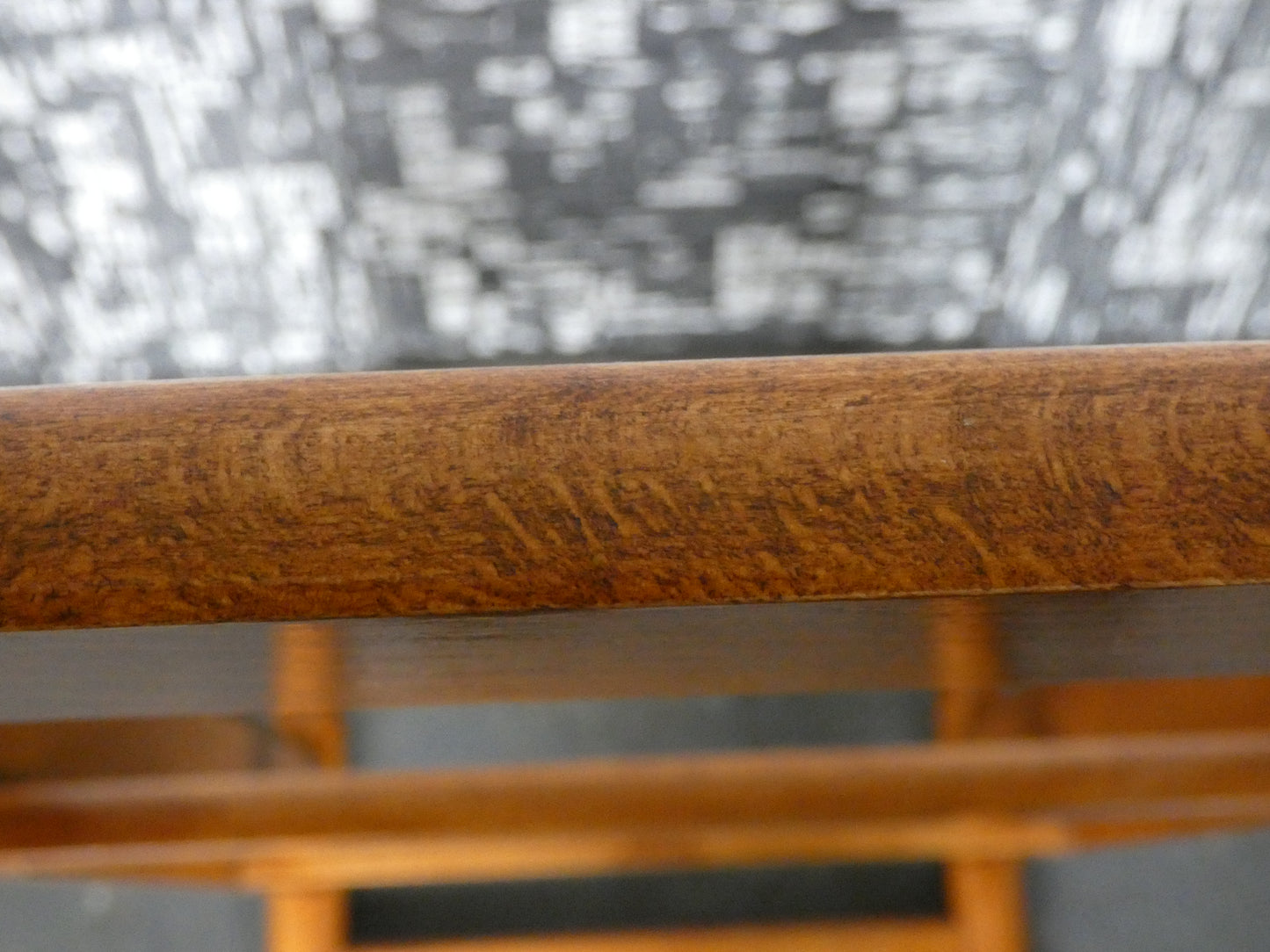 Mid-Century Teak Coffee Table / Bench with Jacqueline Groag Cityscape Design – Reupholstered Seat Pads