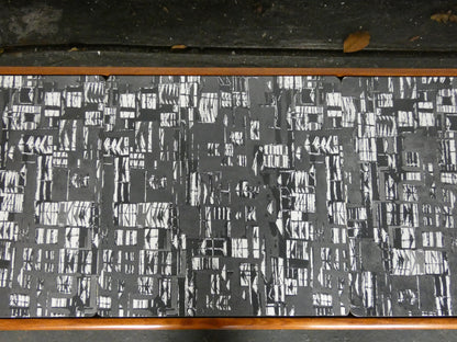 Mid-Century Teak Coffee Table / Bench with Jacqueline Groag Cityscape Design – Reupholstered Seat Pads